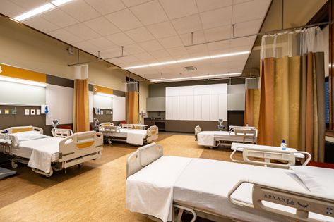 Seton Hill Nursing Simulation Lab | Workscape Project Working Wall, Lab Design, Healthcare Design, Learning Spaces, Sustainable Architecture, Nursing Students, Nursing, See More, Architecture Design