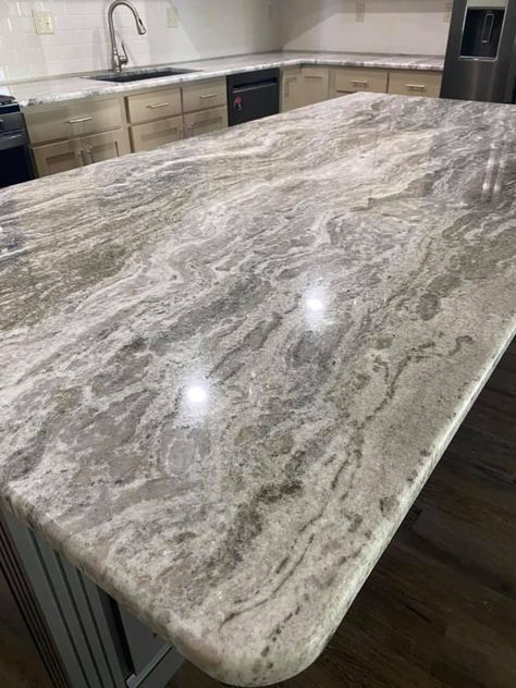 Gray Fantasy Granite Countertops for Chambersburg,PA Kitchen | A'Bella Countertops Gray Granite Countertops Bathroom, Fantasy Gray Quartz, Granite Countertops Grey, Gray Granite Countertops, Grey Granite Countertops, Lake House Kitchen, Quartz Kitchen Countertops, Granite Countertops Kitchen, Granite Kitchen