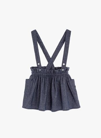 Tocoto Vintage Girls Suspender Skirt in Navy - FINAL SALE Choir Uniforms, Suspenders Skirt, Tocoto Vintage, Girls In Suspenders, Sunset Girl, Navy Skirt, Suspender Skirt, Gray Skirt