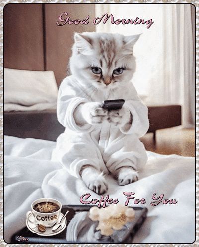 Good Morning Gifs Funny, Good Morning Cats Funny, Cute Good Morning Pictures, Cute Good Morning Gif, Cat Lover Quote, Good Morning Cat, Good Morning Wishes Gif, Cake Centerpieces, Latest Good Morning