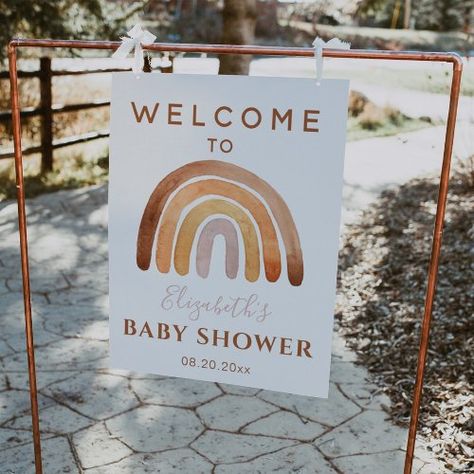 Rainbow Theme Baby Shower, Rainbow Baby Shower Theme, Rainbow Invitations, Bohemian Baby Shower, Spring Baby Shower, Baby Shower Supplies, Baby Shower Table, Rainbow Baby Shower, Shower Welcome Sign