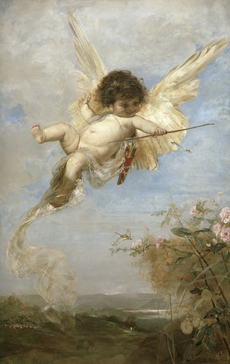 Cupid (Julius Kronberg) - Nationalmuseum - 18340.tif Julius Kronberg, Images Victoriennes, Art Periods, Foto Transfer, I Believe In Angels, Tableau Art, Oil Canvas, Angels In Heaven, 문신 디자인