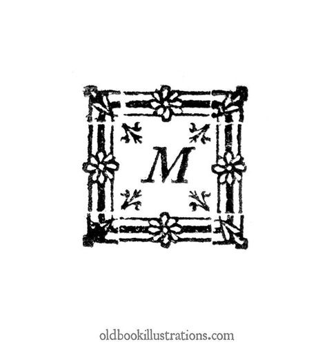 Initial letter, M Tattoo Ideas For Initials, Letter M Calligraphy, Initial Aesthetic, Calligraphy M, M Lettering, M Aesthetic, Old Book Illustrations, Letters Tattoo, Abstract Tattoo Ideas