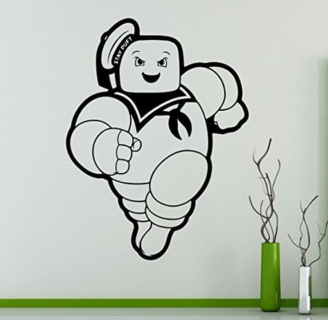 Ghostbusters Stay Puft Wall Vinyl Decal Animated Series Wall Sticker Cartoons Home Interior Removable Children Decor 9gbr *** Click image for more details. (Note:Amazon affiliate link) Mickey Mouse Wall Decals, Ghostbusters Stay Puft, Dark Brown Walls, Mickey Mouse Wall, Nursery Interior, Marshmallow Man, Gold Decal, Stay Puft, Nursery Room Design