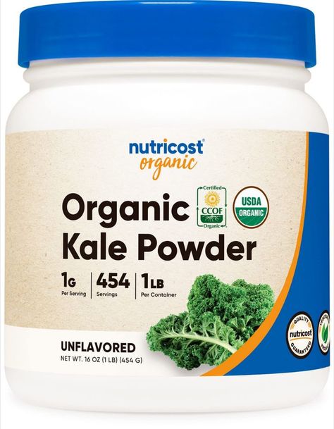 Nutricost Organic Kale Powder 1LB - All Natural, Non-GMO, Gluten Free, Certified USDA Organic Kale Kale Leaf, Kale Powder, Kale Leaves, Usda Organic, Non Gmo, Coconut Oil Jar, Software Development, Kale, All Natural