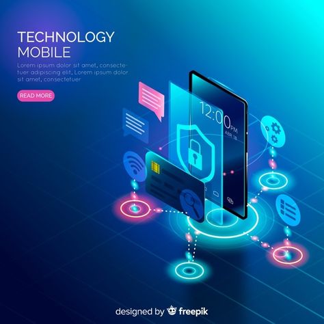 Technology background Free Vector | Free Vector #Freepik #freevector #background #technology #template #mobile Technology Graphic Design, Technology Design Graphic, Technology Template, Background Technology, Technology Posters, Vector Technology, Technology Hacks, Isometric Design, Computer Security