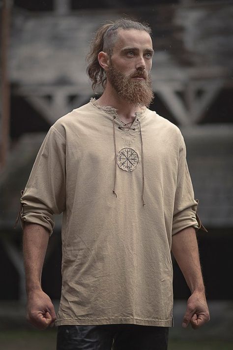 Check out this item in my Etsy shop https://www.etsy.com/uk/listing/475524728/linen-man-shirt-with-ancient-viking Tunic Men, Viking Pirate, Knight Warrior, Viking Embroidery, Viking Metal, Halloween Carnival Party, Viking Clothing, Linen Men, Estilo Hippie