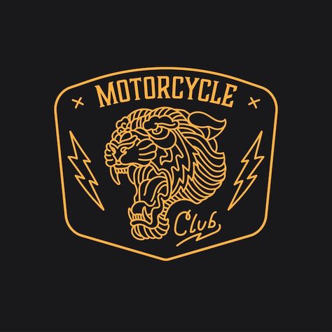 Biker Logo Design Motorcycle Clubs, Motorcycle Brand Logo, Tiger Logo Design Ideas, Motorcycle Logo Design Graphics, Motorcycle Branding, Biker Graphics, Motorcycle Club Logo, Moto Stickers, Biker Logo Design