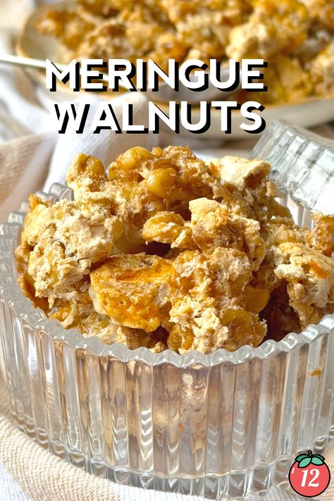 Meringue Walnuts | 12 Tomatoes Walnuts Recipe Dessert, Walnut Treats, Walnut Recipes Dessert, Sweet Snack Mix, Xmas Goodies, Cooking Crafts, Tiny Bites, Walnuts Recipe, Tomatoes Recipes