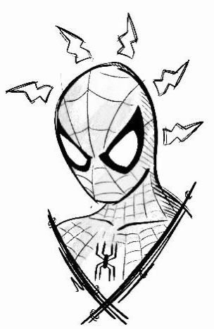 Easy Drawing References For Beginners, Drawing Ideas Easy Spiderman, Spiderman Drawing Sketches Easy, Spiderman Sketch Easy, Spidersona Template, Spiderman Easy Drawing, Spiderman Art Drawing, Spider Man Drawing Easy, Spiderman Sketchbook