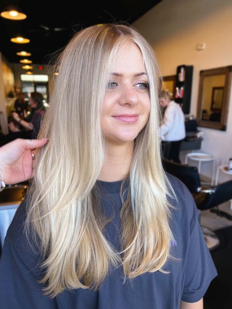 Honey golden blondes natural blonde with money pieces blended blonde teasy lights Blonde With Money Pieces, Long Blonde Hair Cuts, Lived In Blonde, Goddess Beauty, Money Pieces, Blonde Layered Hair, Skincare Lifestyle, Blonde Hair Transformations, Summer Blonde Hair