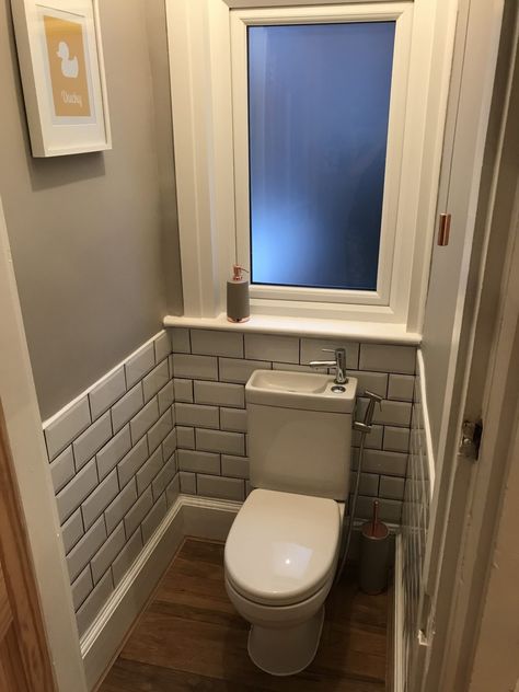 Small Toilet Room Design, Compact Ensuite, 1930 House, Cloakroom Ideas, Small Toilet Design, Downstairs Wc, Space Saving Toilet, Small Space Bathroom Design, Wc Ideas