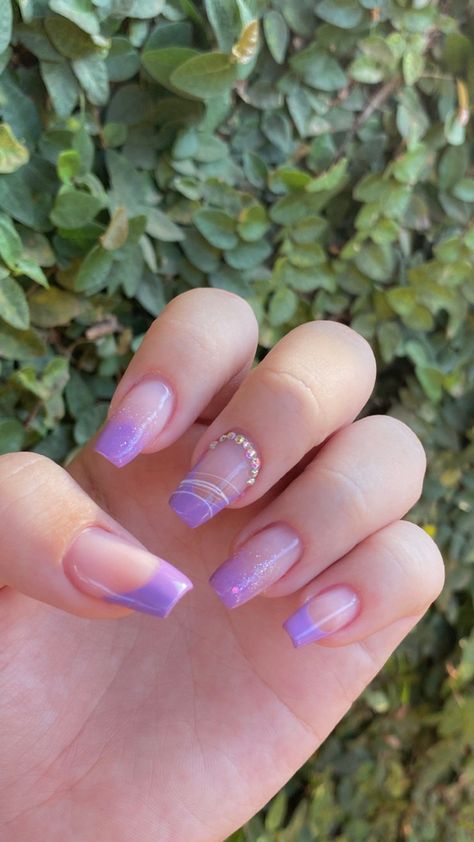 Purple Formal Nails, Quartz Nails, Gold Acrylic Nails, Baby Pink Nails, Purple Acrylic Nails, Art Deco Nails, Spring Nail Designs, Brighter Days, Work Nails