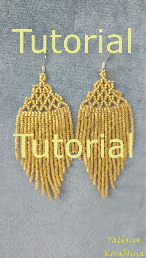 I am waiting for you in my store Kowshop Beaded Things, Seed Bead Pattern, Bead Board, Beaded Earrings Tutorials, Brick Stitch Pattern, Lace Earrings, Seed Bead Tutorial, Beaded Earrings Patterns, Beading Tutorial