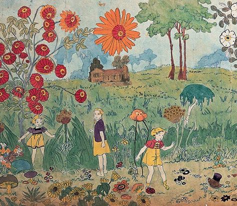 Henry Darger. 175 at Jennie Richee. Everything Is Allright Though Storm Continues. Henry Darger, Outsider Artists, Henri Rousseau, American Folk Art, Art Brut, Art Et Illustration, Naive Art, Outsider Art, Art Moderne