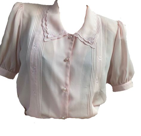 Blouse Png Aesthetic, Fairycore Clothes Blouses, Shirt Png Coquette, Vintage Pink Collared Shirt, 1910s Blouse, Soft Outfits, Queen V, Polyvore Items, Outfit Png