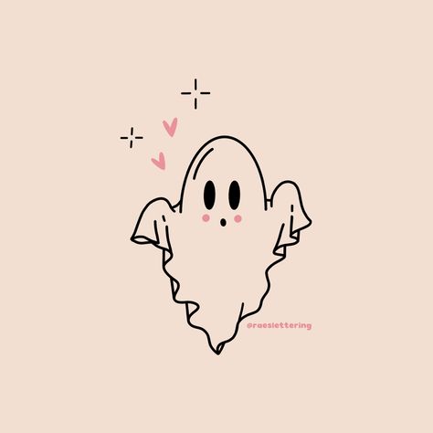 Happy Ghost Tattoo, Girly Ghost Tattoo, Ghost Tattoos Simple, Boo Tattoo, Pinky Tattoo, Halloween Lettering, Ghost Tattoo, Procreate Lettering, Happy October