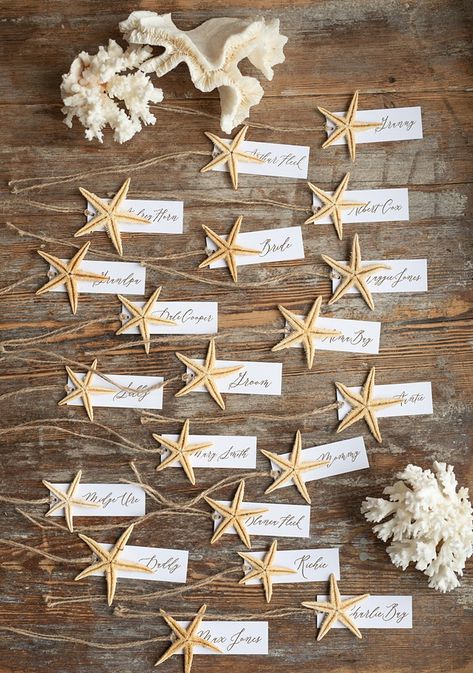 Elegant Marine Wedding Place Cards with a Starfish and Burlap Twine, Minimalistic Name Tags For Your Wedding Tables, Romantic Wedding Place Tags, Editable Text Beach Wedding Set Up Wedding Table Decor, Sand Dollar Place Cards, Beach Theme Table Numbers, Marine Theme Wedding, Beach Wedding Table Assignments, Coastal Wedding Place Cards, Seashell Place Cards, Wedding Beach Table Decor, Seashell Name Cards