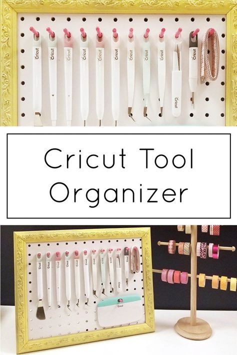 Cricut Tool Organizer | Crafting in the Rain Framed Pegboard, Cricut Storage, Projets Cricut, Dream Craft Room, Craft Room Design, Work Online, Office Crafts, Craft Room Storage, Hobby Horse