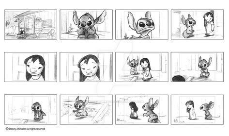 Lilo and Stitch storyboard 1 Disney Storyboard, Storyboard Animation, Animation Industry, Story Boarding, Storyboard Drawing, Storyboard Ideas, Storyboard Illustration, Animation Storyboard, Steamboat Willie