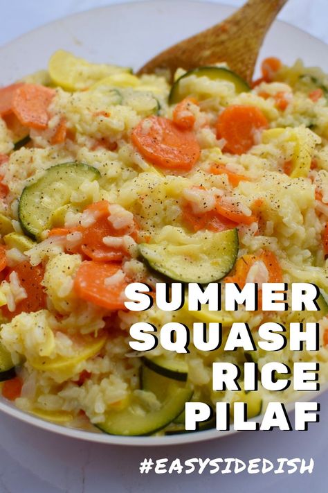 Rice With Zucchini And Squash, Yellow Squash And Rice Recipes, Yellow Squash And Broccoli Recipes, Squash And Carrot Recipes, Squash And Rice Recipes, Summer Squash Side Dishes, Rice And Zucchini Recipes, Rice And Squash Recipe, Squash Rice Casserole