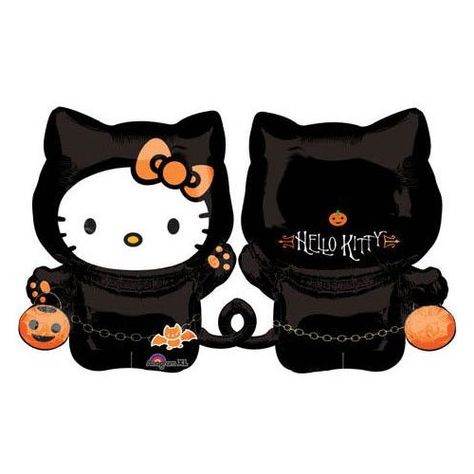 Halloween Birthday Party Decorations, Halloween Hello Kitty, Hello Kitty Cat, Hello Kitty Decorations, Black Cat Costumes, Hello Kitty Dress, Valentines Balloons, Chat Halloween, Charmmy Kitty