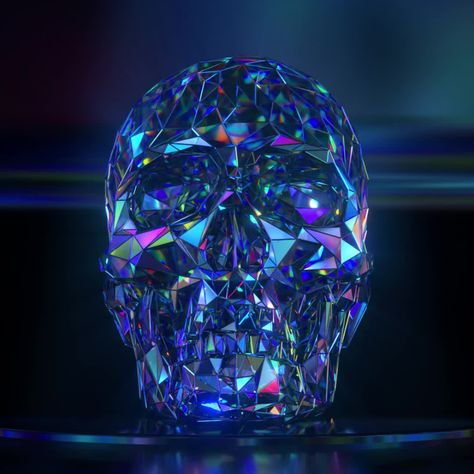 Crystal Skull Art, Crystalized Skull, Genie Warlock, Kindle Insert, Diamond Skull, Crypto Art, Crystal Skulls, Gem Art, Acrylic Set