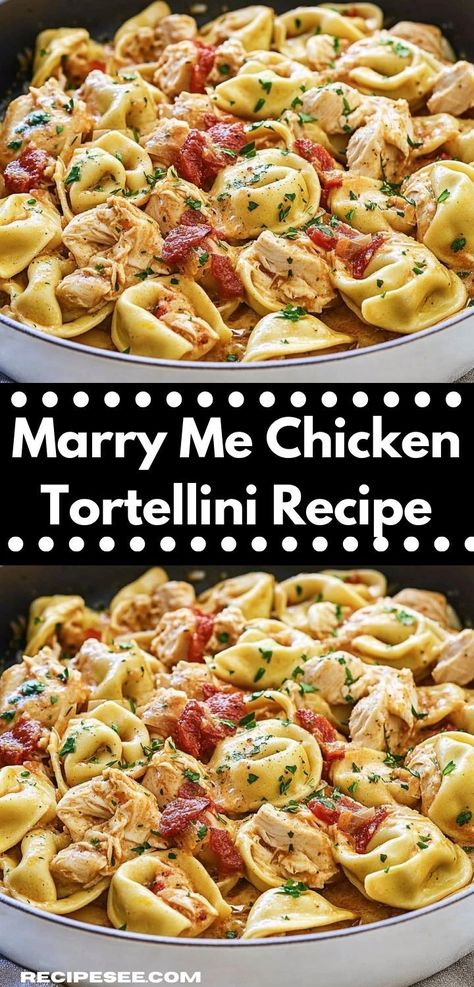 Searching for a comforting dish to serve? This Marry Me Chicken Tortellini Recipe is a flavorful casserole-style dinner that combines ease of preparation with delicious ingredients, ensuring a memorable meal for any occasion. Chicken Cheese Tortellini, Marry Me Chicken Tortellini, Tortellini Recipe, Creamy Tortellini, Marry Me Chicken, Chicken Tortellini, Tortellini Recipes, Chicken Breast Seasoning, Cheese Tortellini