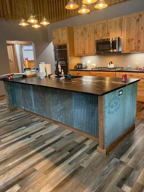 Rustic Double Wide Remodel, Western Kitchen Cabinets, Trailer Kitchen Remodel Single Wide, Western Kitchens, Log Home Kitchen, Western Kitchen, Farmhouse Kitchen Remodel, Barn Style House Plans, Modern Rustic Homes