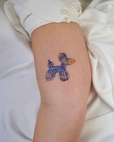 Sinister Tattoos, Baddie Arm Tattoos, 1975 Tattoo, Starry Night Tattoo, Van Gogh Tattoo, Paint Tattoo, Blue Ink Tattoos, Tattoo Painting, Night Tattoo