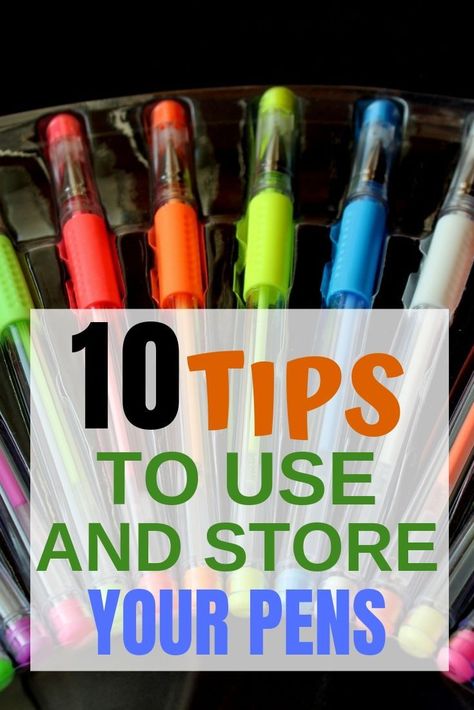 The best tips to use and store your pens so they will not dry and serve you for a long time! #crafts #supplies Gel Pen Storage Ideas, Organizing Pens And Markers, Organize Pens And Markers Storage Ideas, Pen Storage Ideas, Pen Storage Diy, Craft Supplies Organization, Best Markers, Diy Craft Room Storage, Crafts Organization