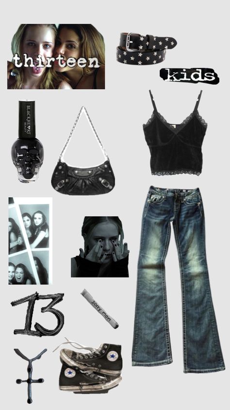 Thirteen inspired outfit #thirteen #outfit 2000s Grunge Outfits Aesthetic, 13 Movie Inspired Outfits, Movie Thirteen Outfits, Thirteen Movie Fashion, Evie Thirteen Outfit, Thirteen Clothes Aesthetic, Thirteen Movie Clothes, 13 Outfits Movie, Thirteen Outfit Inspiration