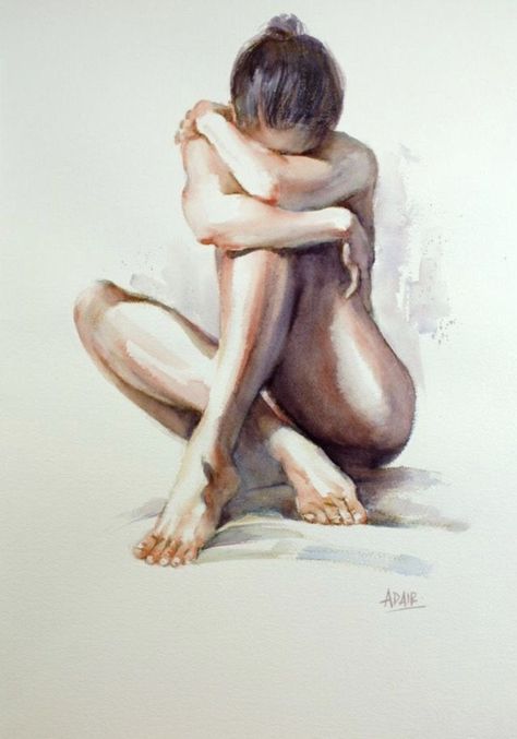 Female Art Painting, 인물 드로잉, Watercolor Portraits, Drawing Poses, Life Drawing, Figure Painting, Figurative Art, 그림 그리기, Figure Drawing