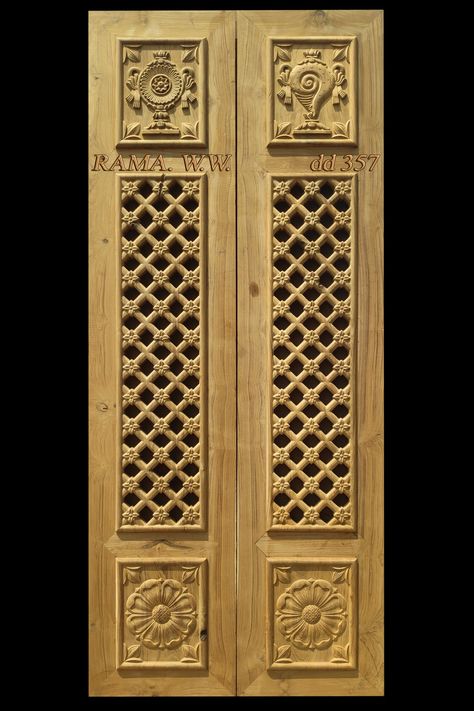 Temple Gate Design For Home, Pooja Room Door Design Wood Carving, Puja Door Design, Mandir Gate Design, Pooja Room Double Door Designs, Indian Main Door Designs, Puja Unit, Temple Door, Pooja Door