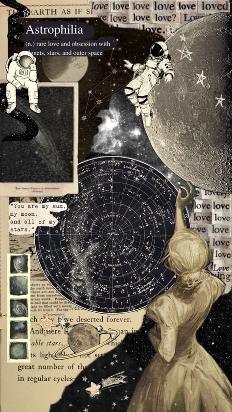 Astronomy Collage Wallpaper, Space Hey Profile Ideas, Astrology Wallpaper, Astronomy Aesthetic, Astronomy Design, Space Posters, Astronomy Poster, Aesthetic Shuffles, Space Astronomy