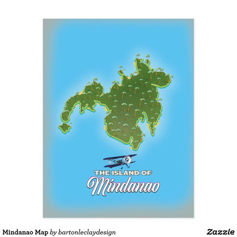 Mindanao Map Postcard Mindanao Map, Cartography Map, Retro Map, Island Map, Cool Notebooks, Detailed Map, Map Wall, Illustrated Map, Kids Magnets