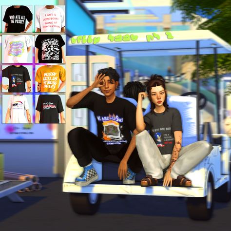 silly tees recolors pt 2 | Patreon Sims 4 Clothing, Sims 4 Cc, Sims 4, Graphic Tees, Clothes