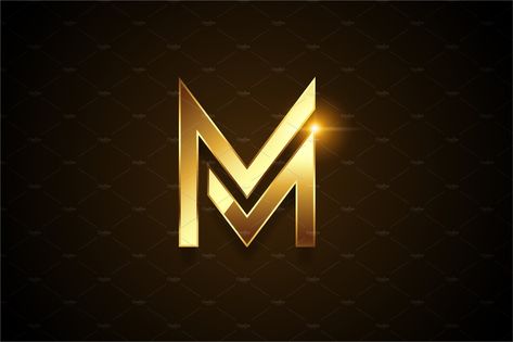 Golden MM Logotype by Luis Muñiz on @creativemarket Mm Logo Design, Mechanic Logo Design, Iconic Logo Design, Mechanics Logo, Mm Logo, Bts Wallpaper Desktop, Eagle Wallpaper, Spa Logo, Circle Logo Design