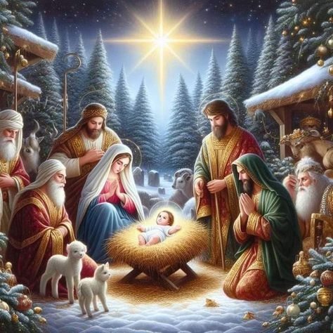 Christmas Jesus Pictures, Heavenly Angels Art, Pesebres Navidad Ideas, Baby Jesus Pictures, Christmas Nativity Images, Nativity Scene Pictures, Images Noêl Vintages, Beautiful Christmas Scenes, Jesus Birth