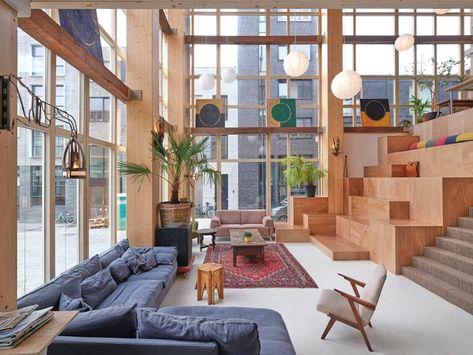 Collective Living, Housing Cooperative, Movement In Architecture, Living Architecture, Multifunctional Room, Self Build Houses, Living In Amsterdam, Wooden Facade, Facade Cladding