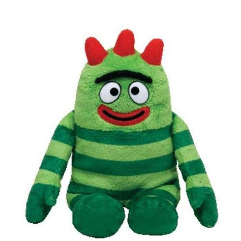 Left-hand side of hang tag: YO GABBA GABBA ! Right-hand side of hang tag: Brobee Stocking Stuffers For Baby, Ty Plush, Baby Stocking, Baby Gift Guide, Yo Gabba Gabba, Gabba Gabba, Beanie Buddies, Ty Beanie Babies, Teddy Bear Stuffed Animal