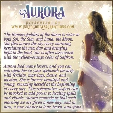 Aurora Goddess, Greek Mythology Goddesses, Goddess Magick, World Mythology, Greek Mythology Gods, Pagan Gods, Oh My Goddess, Divine Feminine Spirituality, Roman Gods