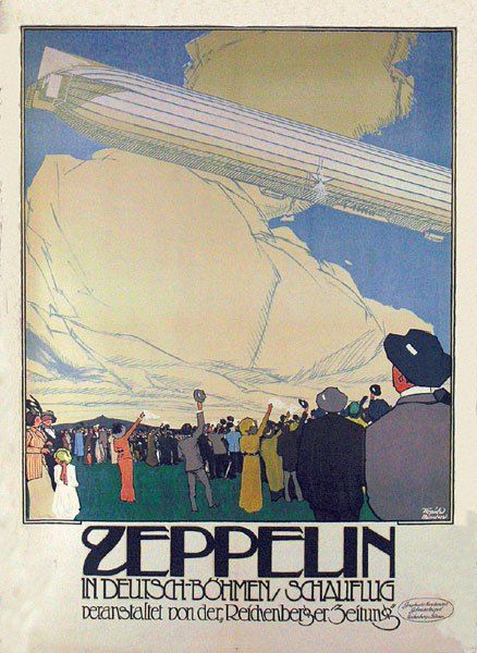 Zeppelin Zeppelin Airship, Aviation Posters, Airline Company, Vintage Poster Design, Vintage Aviation, Today In History, Art Deco Posters, Vintage Aircraft, Vintage Poster Art