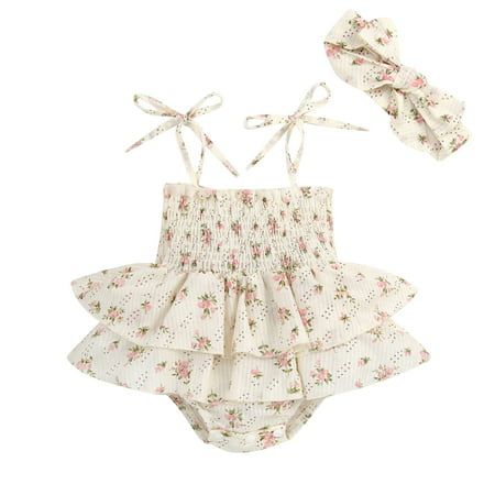 Newborn Bodysuit, Girls Smock, Headband Outfit, Ruffle Bodysuit, Jumpsuit Summer, Ruffle Romper