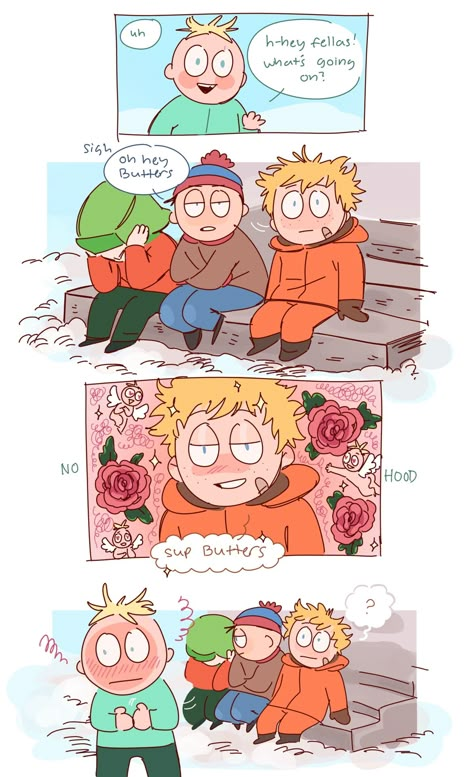 Sp Kenny X Butters, Butters Funny South Park, Creek Style Bunny South Park, Bunny Comic Sp, Bunny Ship South Park, South Park Fanart Kenny X Butters, Kenny Mccormick Without Hood, Kenny No Hood, Kenny And Butters Fanart