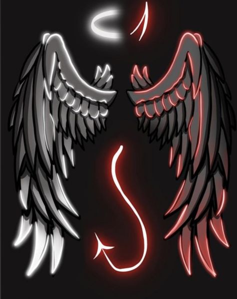 Half Angel Half Demon, Witcher Wallpaper, Angel Demon, Wings Wallpaper, Yin Yang Art, Dark Fantasy Artwork, Scary Wallpaper, Images Kawaii, Photos For Profile Picture