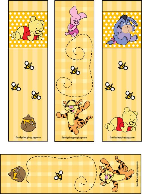 Winnie The Pooh Bookmark, Disney Bookmarks, Free Printable Bookmarks, Penanda Buku, Disney Printables, Winnie The Pooh Birthday, Printable Ideas, Printable Bookmarks, Winnie The Pooh Friends