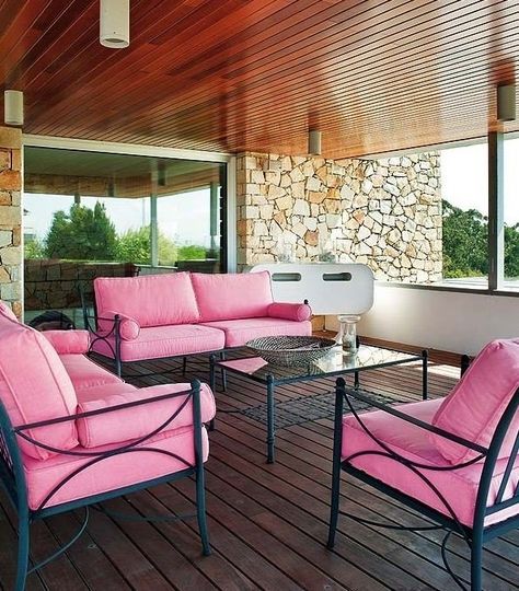 Pink Patio Chairs - Ideas on Foter Pink Patio, Dining Room Industrial, Dining Room Style, Lounge Cushions, Pink Cushions, Outdoor Furniture Cushions, Patio Cushions, Mid Century Modern House, Mid Century House