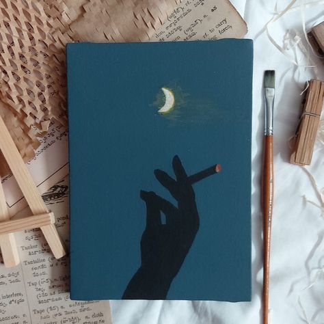 August Painting Ideas, Painting Aesthetic Black, August Painting, Black Bg, Gouache Color, Prussian Blue, Painting Inspo, Gouache Painting, Blue Aesthetic