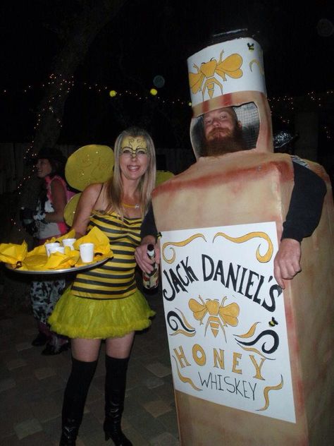 Jack Daniels Costume, Jack Daniels Honey Whiskey, Jack Daniels Honey, Honey Whiskey, Jack Daniels, Diy Halloween Costumes, Diy Costumes, Halloween Diy, Whiskey